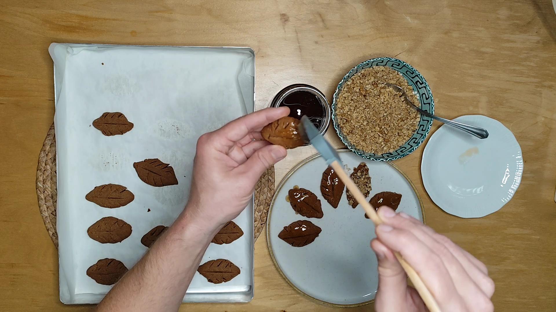 applying honey with a brush
